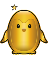 Gold 1-star conjugation rank badge