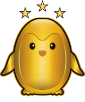 Gold 3-stars conjugation rank badge